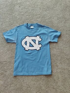 Vintage UNC Carolina Tar Heels Short Sleeve Tee with White Logo. New No Tags.